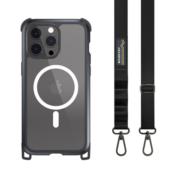 MAGEASY ODYSSEY M+ Strap Case - MagSafe iPhone Case (iPhone 15 Pro / 15 Pro Max)